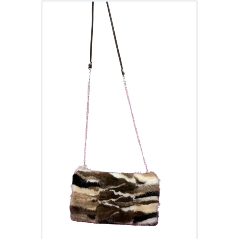 Natural Mink handbag with chain